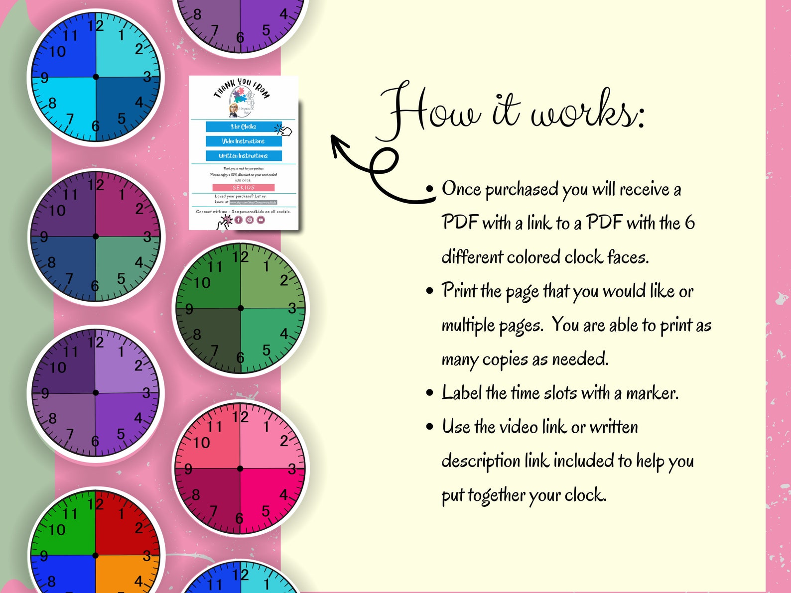Hour Visual Custom Clock Face: 3-hour Visual Schedule (digital Download) - Etsy