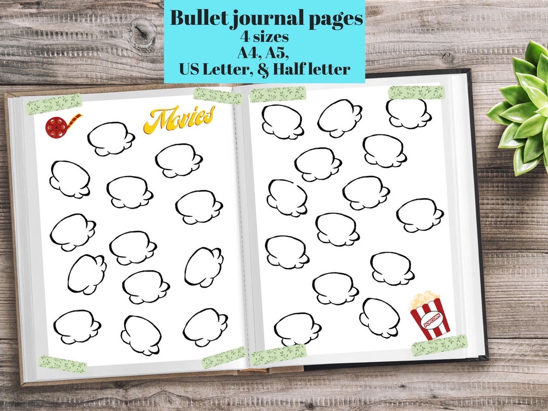 Movie Tracker, Printable Bujo Tracker, Journal Inserts, Habit Tracker ...