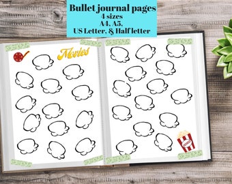 Printable Movie Tracker: Bujo Journal Inserts (Digital Download)