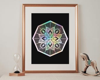 Web Mandala Foil Print