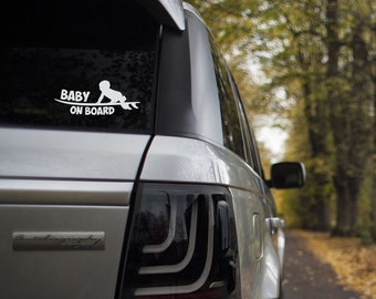 Surfer " BABY ON BOARD " Decal