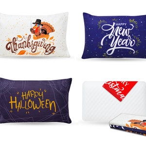 ProComf Travel and Camping Mate/Baby/Kid&#39;s/Teen&#39;s/Adult&#39;s Memory Foam Pillow - HOLIDAYS COVERS