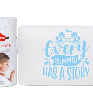 ProComf Travel and Camping Mate/Baby/Kid's/Teen's/Adult's Memory Foam Pillow-Summer Story-Sky Blue