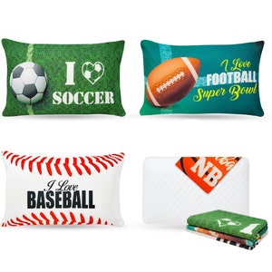 ProComf Travel and Camping Mate/Baby/Kid&#39;s/Teen&#39;s/Adult&#39;s Memory Foam Pillow - SPORTS COVERS