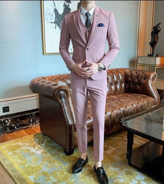 Men Suits 3 Piece/ Pink Suits for Men/ Slim Fit Suits/ One Etsy