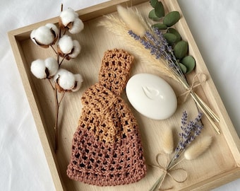 Gehäkelte Seife Schoner | Umweltfreundliche Seifentasche | Wiederverwendbarer Seifenbeutel aus Baumwolle | Zero Waste Badezimmer Geschenk | Handmade Spa Geschenk Muttertagsgeschenk
