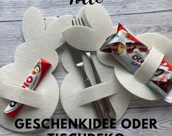 Osterhase aus Filz I Geldgeschenk Osterhase I Osterhasen Serviettenhalterung Osterhase Besteckhalter I Osterhase Schokolade I Osterhase Geld