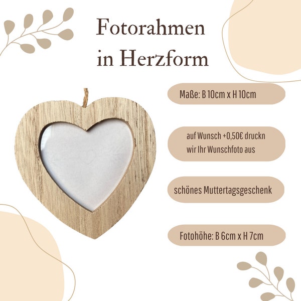 Muttertagsgeschenk I Bilderrahmen Herzform I Bilderrahmen Herz I Fotorahmen Herz I Mama Bilderrahmen I Muttertag I Geschenk I Herzrahmen