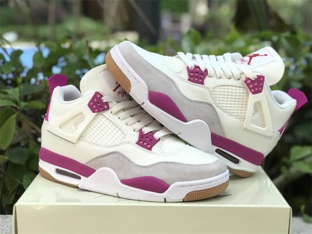jordan 4s white and purple