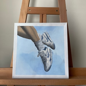 Iconic Nike Shoe Ad Acrylic Painting, Women Nike Airforce, Canvas Painting