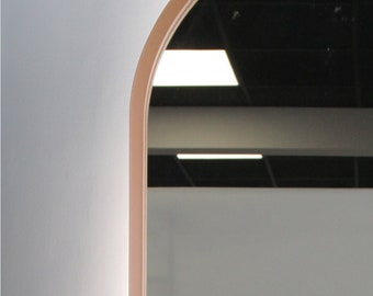 Espejo ovalado de cobre Led