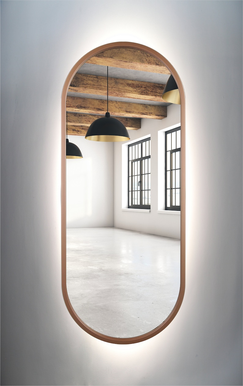 Miroir ovale Cuivre Led image 4