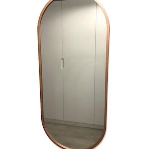 Oval mirror copper