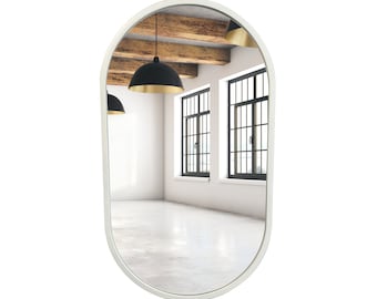 Oval Mirror White