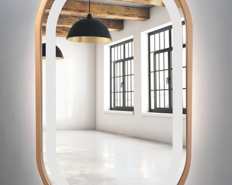 Oval Mirror Copper + Led