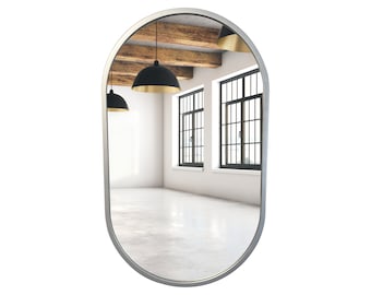 Miroir ovale Argent