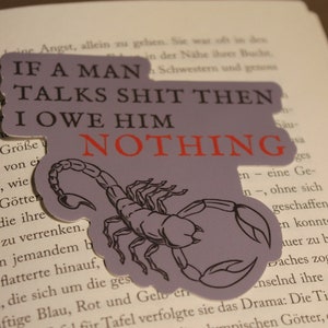 Sticker| Mad Woman Skorpion Sticker|Text|Skorpion|Deko|Lyriksticker|Schwarz| Laptopsticker|Kontursticker|Handmade
