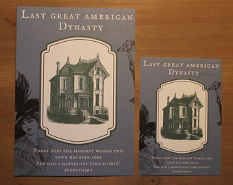 Tarjeta de la Última Gran Dinastía Americana | Taylor | A5 | A6 | Merchandising | Regalo | Póster | Mar | Papel Reciclado | Tarjeta con Letra | Estilo Vintage | Azul | Regalo | Póster