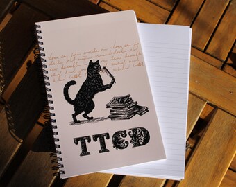 TTCD Notebook|The tortured cat department|A5|Taylor|Cat|Witch|Magic|Poet|Catlady|Planner|Gift|Merchandising|Spiral-bound|Lined