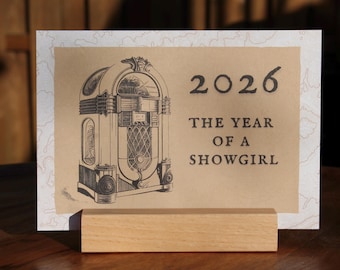 Calendario da tavolo Taylor 2026 | Anno di una ballerina | A6 | Calendario 2026 | Testi | Carta riciclata | Stile vintage | Calendario da tavolo | Ventaglio | Musica