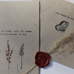 Ivy Letter Set | Gift Cards | Folk Style | Taylor | Natural Grass Paper 40% | Vintage | Fan Art | Typewriter Print | Stamp Print