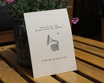 Tarjeta de papel de hierba de Coney Island | Taylor | Disco | Estilo folklórico | Tarjeta de máquina de escribir | Papel de hierba 40% | Vintage | Impresión de máquina de escribir | Arte de fan