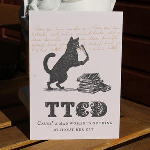 The Tortured Cat Department|Taylor|Karte|A6|Merch|Geschenk| Recyclingpapier|schwarz|Feder|Woman|Witch|Dark Magic|Poets|Halloween|Feminismus
