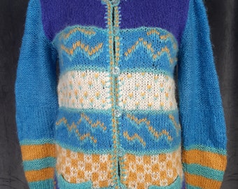 Vintage jaren 90 gehaakt bloemenvest - zacht veganistisch breisel - maat L
