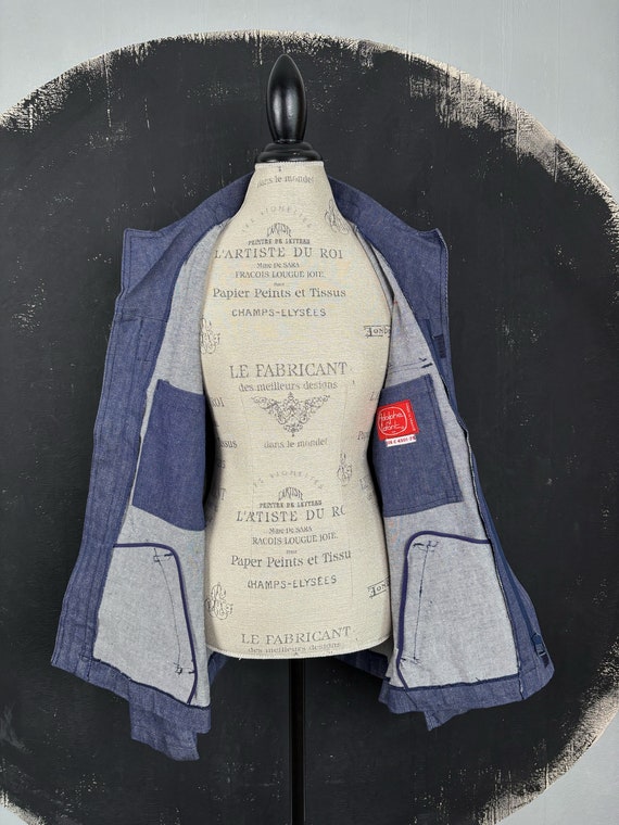 70s 1975 French Workwear Denim Jean JACKET BLAZER France Blue Chore Work Vintage Nineties Paris Hippie Vintage Fashion L Etsy Canada