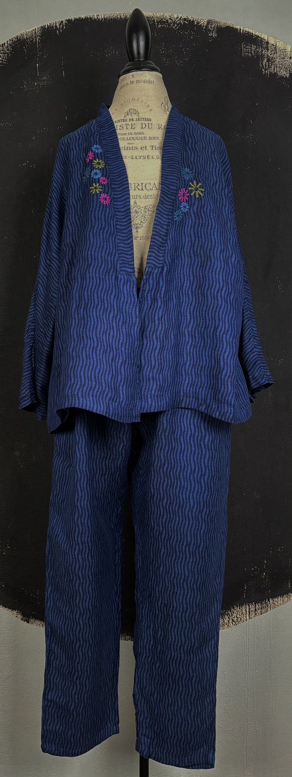 Gudrun Sjoden blue PANTS BLAZER jacket trousers s… - image 2