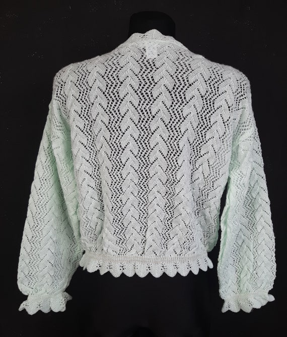 80s West Germany mint CARDIGAN green cable knitte… - image 7
