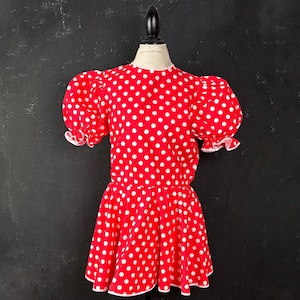 Rood witte stip zomerjurk met ruches strand boho minimalisme minimalisme boho romantisch jaren 70 festival hippie 42 l