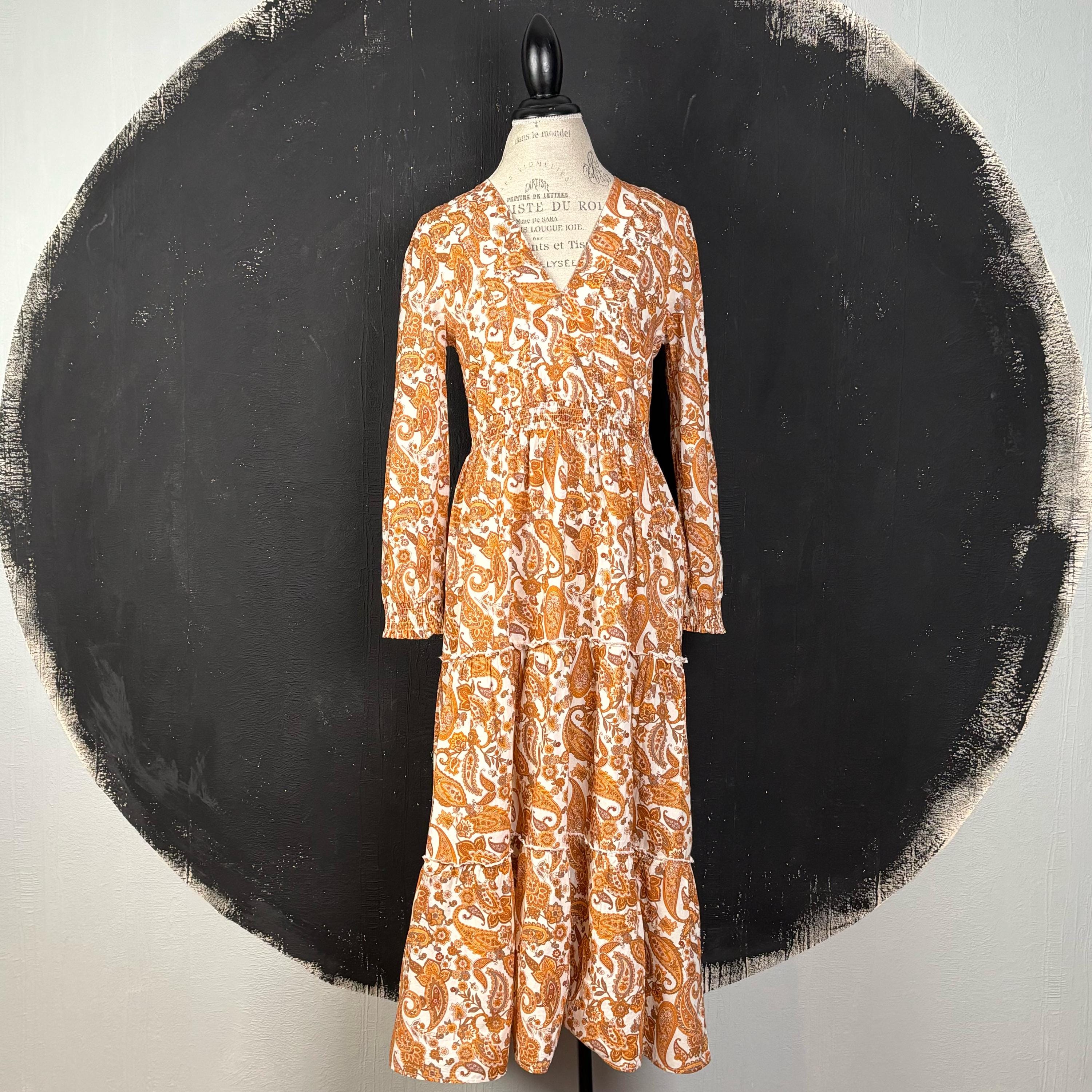 Brown Paisley Dress - Etsy