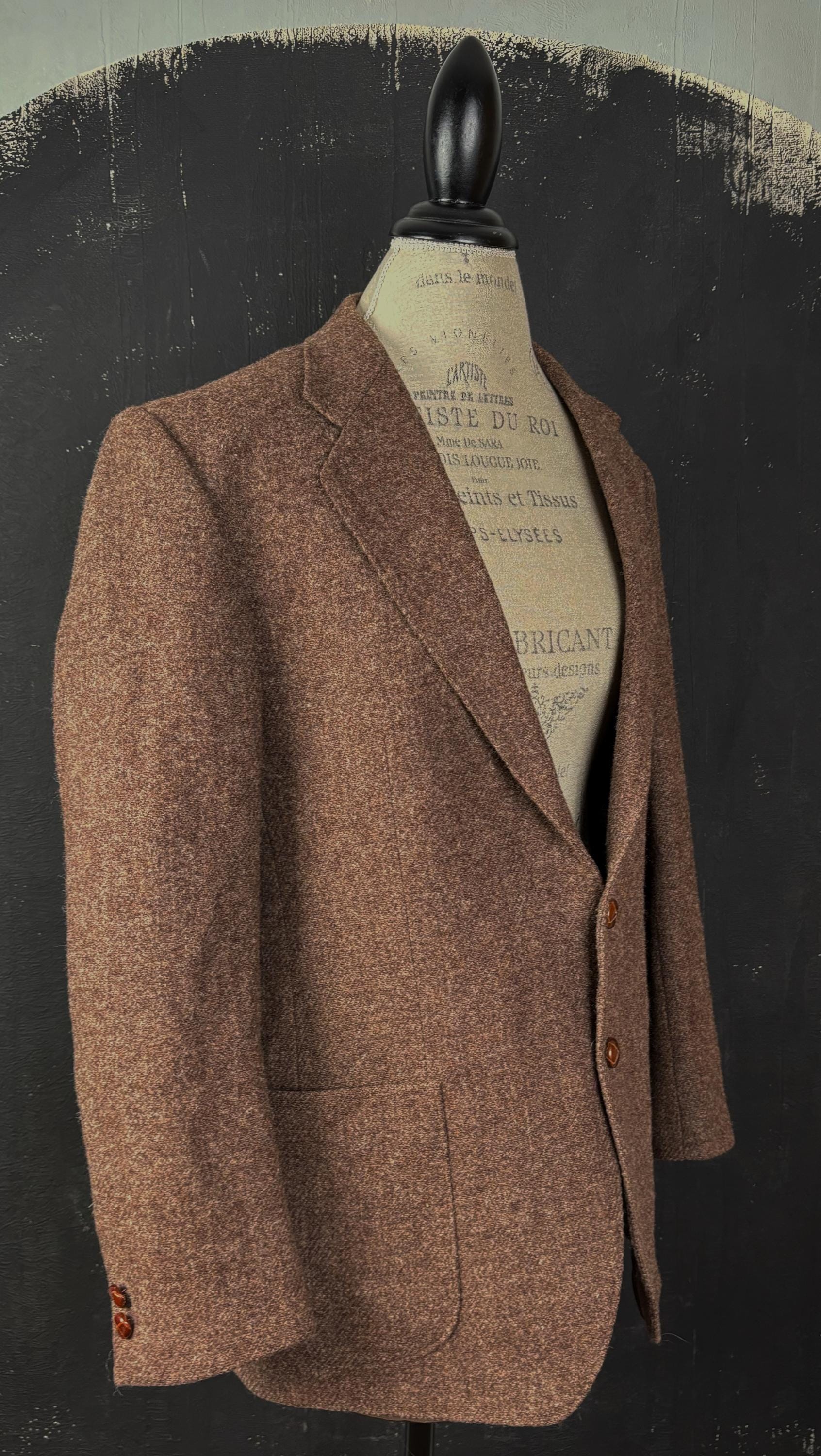 90s Harris Tweed BLAZER Jacket Brown Vintage Retro Nineties