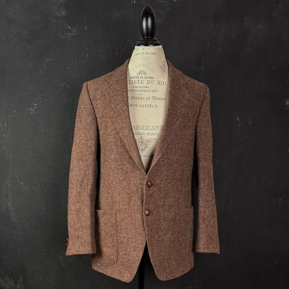 90s Harris Tweed BLAZER Jacket Brown Vintage Retro Nineties