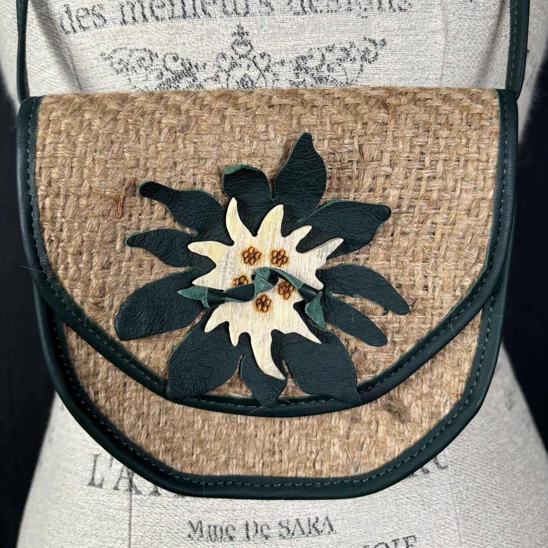 Borsa donna a spalla tracolla in feltro in stile tirolese chic