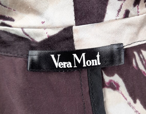 90s silk designer Vera Mont BLAZER jacket brown l… - image 9