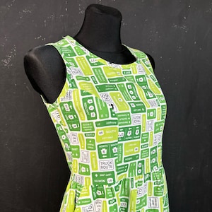 Funky divertente insalata verde cartello stradale poster numeri viaggio ABITO luminoso festa romantico estate mod stile americano vintage novità festival rave S