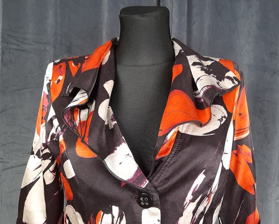 90s silk designer Vera Mont BLAZER jacket brown l… - image 5