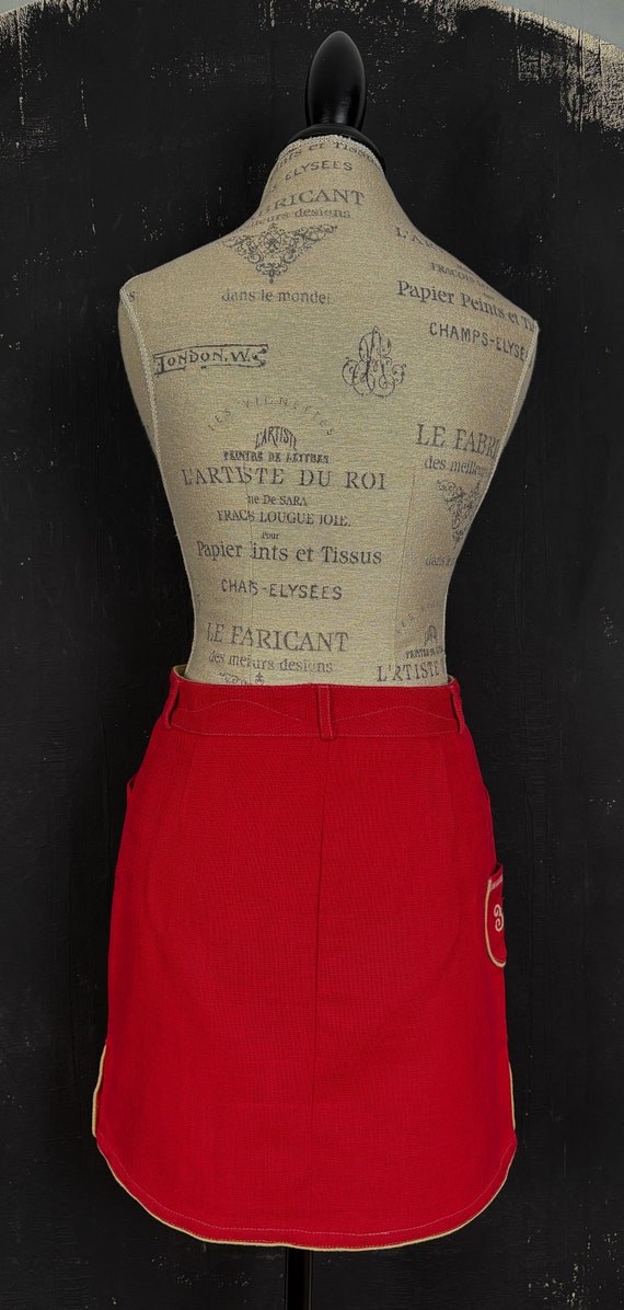 90s red lederhosen style embroidered Dirndl SKIRT… - image 7