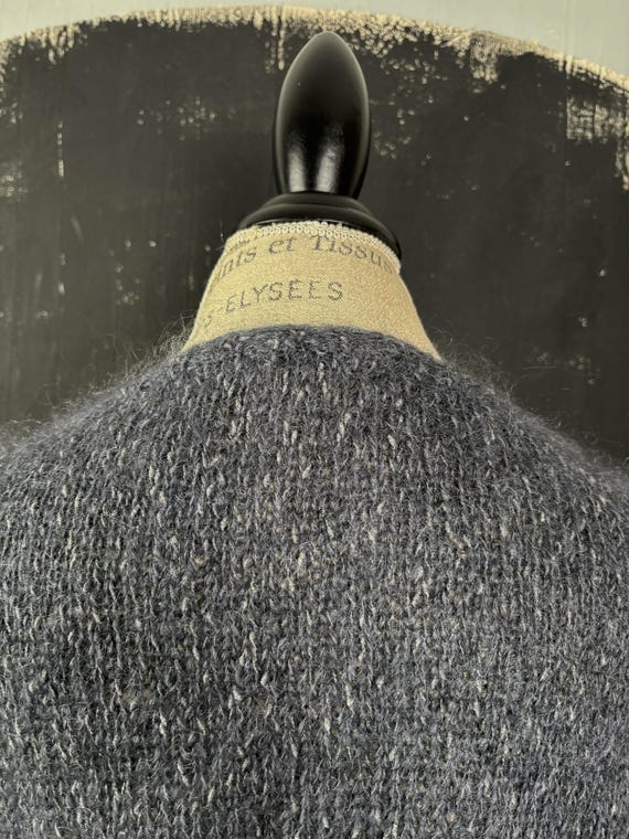 Grey wool knitted bear patchwork embroidered Fren… - image 8