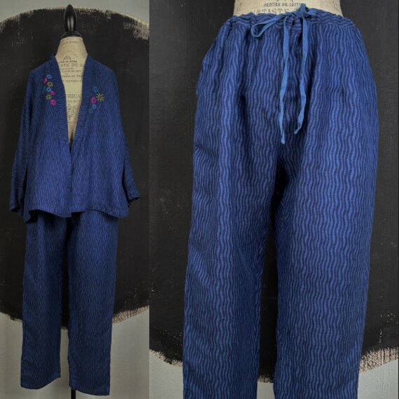 Gudrun Sjoden blue PANTS BLAZER jacket trousers s… - image 1