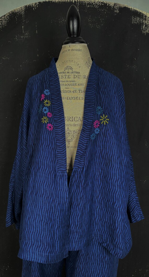 Gudrun Sjoden blue PANTS BLAZER jacket trousers s… - image 5