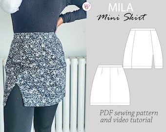 MILA Mini Skirt Sewing PDF Pattern: Beginner Friendly (Sizes UK 6-20)