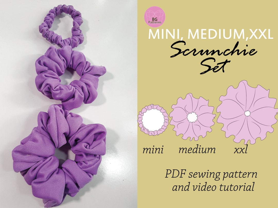 Scrunchie Sewing Pattern, Scrunchie Sewing Pdf Pattern, Easy DIY Hair ...