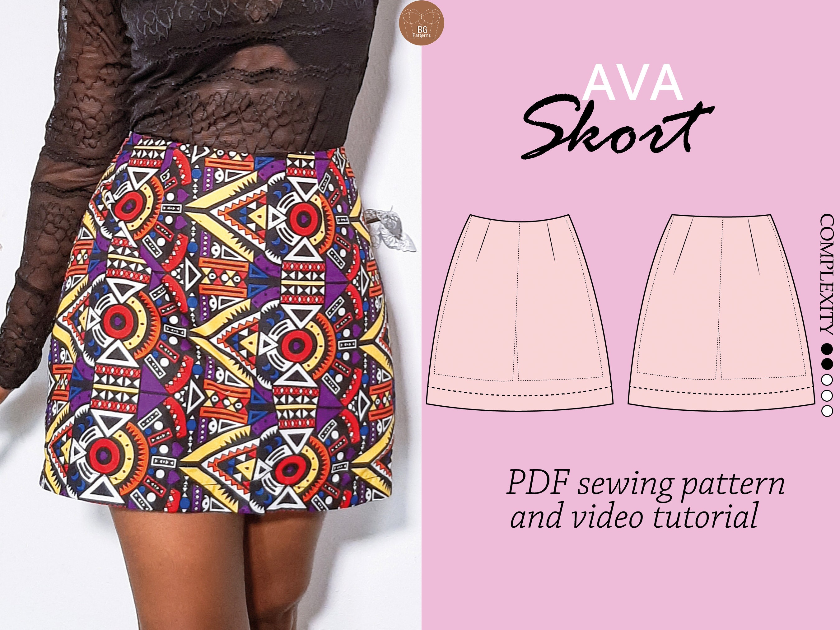 Skye skort, skirt and shorties with pockets and yoga waistband pdf