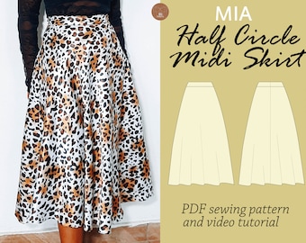MIA Half Circle Midi Skirt Sewing Pattern (Digital PDF)