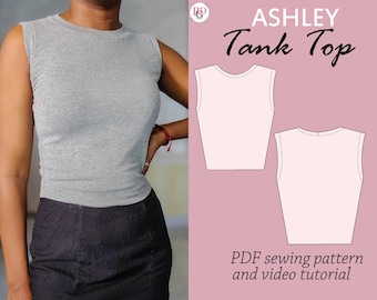 UPDATED - Ashley Tank Top/Dress Sewing Pattern: Fitted Stretchy Design, Stretchy top pattern, stretchy dress pattern (PDF)