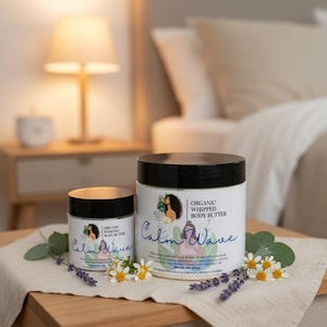 Magnesium Body Butter 6oz | Whipped Vegan Moisturizer for Relaxation | CalmWave Evening Self Care Cream