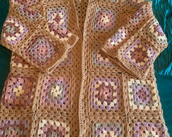 Handmade Granny Square Crochet Cardigan